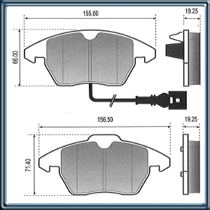 PASTILLA PARA FRENO CERAMICA VW BORA 2.0 16V. 2.0 TDI 16V - PASSAT VI - VENTO 2.0 16V. - 2.0 TDI 16V - TOURAN