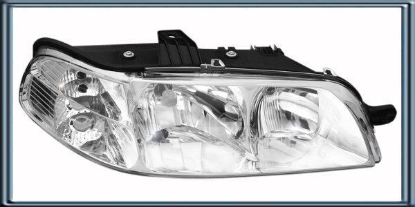 FARO PRINCIPAL IZQUIERDO FIAT PALIO FIRE / SIENA (01/07) CARCAZA NEGRA. SISTEMA DE REGULACION MANUAL. DOBLE REFLECTOR. LENTE DE POLICARBONATO DE ALTA RESISTENCIA .