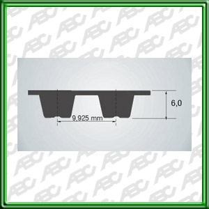 Correa Distribucion de (170) 170 dientes. (SHP) con dientes de un paso de 8mm una base de 5.30mm una altura de 2.80mm y un angulo de 30Â°.  (254) un ancho de 254 mm.