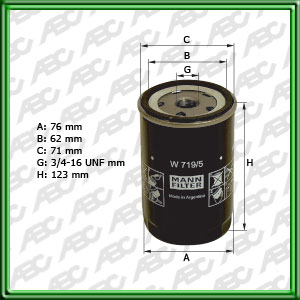 Filtro de ACEITE - BENFORD - BOBCAT - BOMAG - DITCH WITCH - LINDE - WINGET / DYNAPAC - BMW - FORD - PORSCHE - SEAT - VW (VOLKSWAGEN)