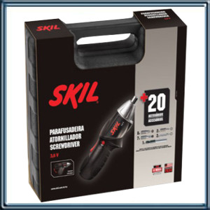 HERRAMIENTAS A BATERIA ATORNILLADORES SKIL 3.6V ? 200RPM TIEMP.CARGA 3-5H LUZ LED PARA MEJOR VISIBILIDAD CON 19 PUNTAS Y MALETIN