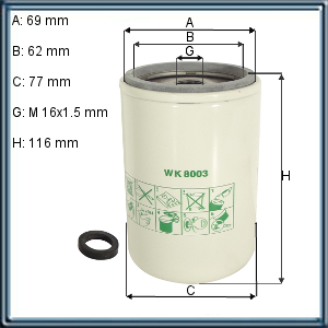FILTRO DE COMBUSTIBLE KOMATSU (UE1)
