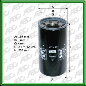 Filtro de ACEITE - AGCO - CASE CONSTRUCTION - CASE-IH (CNH GLOBAL) - KOMATSU