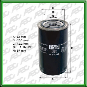 Filtro de ACEITE - CASE CONSTRUCTION - CASE-IH (CNH GLOBAL) - CHAMPION - CLARK EQUIPMENT - CUMMINS - DAEWOO CONSTRUCTION EQUIPMENT - FURUKAWA-DRESSER - HYUNDAI - KOMATSU - MASSEY-FERGUSON TRAKTOREN - NEW HOLLAND - PAUNY ZANELLO - VALMET - VOLVO CONS TRUCT