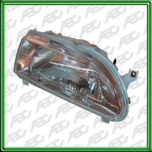 OPTICA LINEA AUTO RENAULT 19 Fase II 92 -> IZQUIERDO - Faro asimetrico con luz de posicion. Mando Manual. Para lamparas H4. Caja x 4 unid.