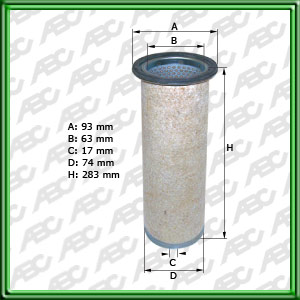 Filtro de ELEMENTO DE SEGURIDAD - FIAT-ALLIS/GEOTECH/HITACHI - JOHN DEERE