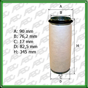 FILTRO DE AIRE DEUTZ A 130. AX 100. AX 120. AX 120S. FX 120. DX 90: FORD F-250. F-350. F-600. F-3500. F-6000. V 600 C/MOTOR PERKINS 6PF305: GM CHEVROLET C 10 DIESEL. C 20 CUSTOM.  D 20 CUSTOM / DELUXE. D 40: GROSSPAL G 660 MOTOR PERKINS 6-354: JOHN DEERE