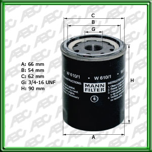 Filtro de ACEITE - NISSAN - SUZUKI - TOYOTA