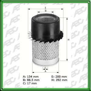 Filtro de AIRE - BOBCAT - BOMAG - CASE CONSTRUCTION - CATERPILLAR - CHAMPION - FIAT-ALLIS/GEOTECH/HITACHI - JOHN DEERE - KOMATSU - LIEBHERR - MANITOU - NEW HOLLAND - POCLAIN - TOWNMOTOR - WINGET / DYNAPAC