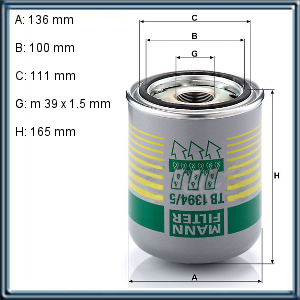 FILTRO DESECADOR DE FRENOS DE AIRE PARA CAMIONES RENAULT (UE3)