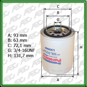 FILTRO DE ACEITE TOYOTA CRESSIDA 1.0I. 2.8I. 2.0 21R. 2.4 22R. 2.6 4ME. CENTURY. RANNER D2800 L-SL. DYNA 150-300. HI-ACE DIESEL. HI-LUX 2.0. 2.2 D. 2.4 D 2L. 2.8 D. SR5 2.8 D. 3.0 5LD. LAND CRUISER 2.4 TD LJ70/73. 3.0 - 3.2 - 3.4 - 4.2 2F 6 CILINDROS - TW