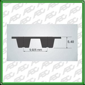 Correa Distribucion de (131) 131 dientes. (SP+) con dientes de un paso de 9.525mm una base de 5.75mm una altura de 3.35mm y un angulo de 34Â°.  (254) un ancho de 254 mm. (H) reforzada.