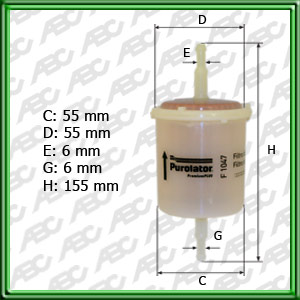 FILTRO DE COMBUSTIBLE FORD ESCORT LX. SX 1.6: GM CHEVETTE: VOLKSWAGEN GOL GL 1.6. 1.8 - EQUIVALENCIA: MANN: WK 48/3 - FRAM: G-5188