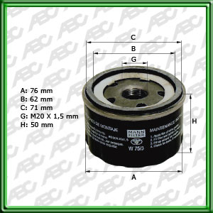 Filtro de ACEITE - MANITOU - NISSAN - RENAULT