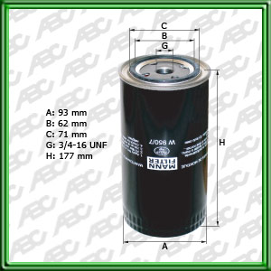 Filtro de ACEITE - BOBCAT - CASE CONSTRUCTION - CASE-IH (CNH GLOBAL) - CATERPILLAR - CLARK EQUIPMENT - DAEWOO CONSTRUCTION EQUIPMENT - GROSSPAL - HENLEY FORKLIFT - HYSTER - JCB (J.C. BAMFORD) - LINDE - MASSEY-FERGUSON TRAKTOREN - PERKINS - VASALLI -  ZANE