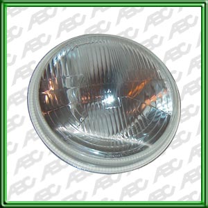 OPTICA LINEA AUTO UNIVERSAL 7 REDONDA - Unidad optica con lente plano (180 mm). Para lamparas P45T. Caja x 8 unid.