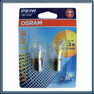 LAMPARA AUXILIAR ( FRENOS.GIRO.STOP.ETC ) 12 VOLTS 1 FILAMENTO (FRENO. GIRO. REGLAMENTARIA ) ULTRALIFE 21 WATTS BA15S P21W