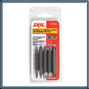 ACCESORIO JUEGO DE PUNTAS 2 DE EXTREMOS DOBLES PHILLIPS / PLANO - 5 Piezas. Puntas de 2:  0 / 4-5  1 / 6-8  2 (x2) / 8-10  3 / 10-12. Unidad de embalaje: 5