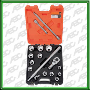 JUEGO DE BOCALLAVES 3/4EN PULGADAS  EN CAJA PLASTICA / 12 BOCALLAVES ( 3/4) 1.1/16. 1.3/16. 15/16. 7/8. 1.1/4.  1.5/16. 1.3/8. 1.7/16. 1.1/2. 1.5/8. 1.13/16. 2:  1 MANGO EXTENDIBLE DE 500 A 815 MM / 1 CABEZA EN T DESLIZABLE PARA BARROTE / 1 BARRA DE EXTEN