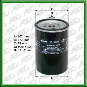 Filtro de ACEITE - KIA MOTORS