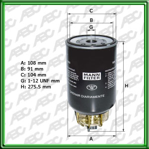 Filtro de COMBUSTIBLE - JOHN DEERE - IVECO - MERCEDES-BENZ (DAIMLER AG)
