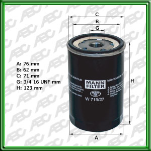 Filtro de ACEITE - CHRYSLER - FORD - FORD (BR) - HONDA - JEEP (CHRYSLER)