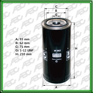 Filtro de ACEITE - AGCO - AGRALE-DEUTZ - BOMAG - CASE CONSTRUCTION - CATERPILLAR - DEUTZ AG (ENGINES) - DEUTZ FAHR (SAME DEUTZ-FAHR) - FIAT-ALLIS/GEOTECH/HITACHI - GROSSPAL - JOHN DEERE - LIEBHERR - LINDE - MANITOU - MICHIGAN - NEW HOLLAND - POCLAIN  - TE