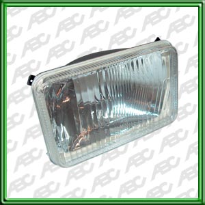 OPTICA LINEA AUTO UNIVERSAL 5 3/4 RECTANGULAR EXTERIOR (GENERAL MOTORS PICK-UP C-10 83 BAJA)  - UNIDAD OPTICA ASIMETRICA (100 X 165 MM). ALTA Y BAJA. PARA LAMPARAS PT. CAJA X 12 UNID.