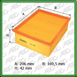 FILTRO DE AIRE PEUGEOT 206 1999 EN ADE 1.6. 1.4 - EQUIVALENCIA: MANN: C 2192/2 - FRAM: CA-8674