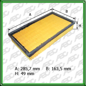 FILTRO DE AIRE VOLKSWAGEN GOL 1.6 MI 8V. GTI 1.8I. 2.0I. CADDY 1.6. GOL COUNTRY 1.6-1.8I. SAVEIRO 1.6 MPIE.1.9 SD - EQUIVALENCIA: MANN: C 29108- FRAM: CA-5513