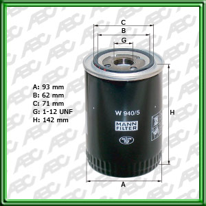 Filtro de ACEITE - CATERPILLAR - KOMATSU - LIEBHERR - LINDE - MANCINI - NEW HOLLAND CONSTRUCTION - NISSAN - POCLAIN - STILL - VALMET - WINGET / DYNAPAC - ZANELLO