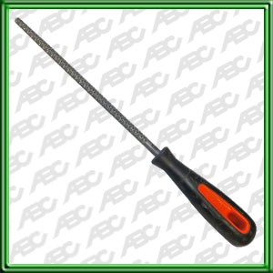 ESCOFINA REDONDAS INDIVIDUAL CON CARTON CON MANGO. LARGO: 250 mm // ANCHO: 11.0 mm // DIENTES POR PULGADA: 8 // TIPO DE PICADO: GRUESO