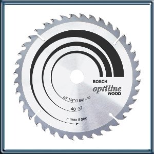 DISCO DE SIERRA OPTILINE Disco Universal para sierras ingleteadoras y de banco. Dientes alternados con angulo positivo. ? 7 1/4 pulg.. 180 mm. ? interno: 16 mm. 5/8 pulg. Espesor del Corte: 2.5 mm. Espesor del Disco: 1.5 mm. N? de dientes: 40. Tipo  de Di