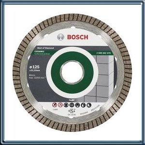 DISCO DIAMANTADO PARA PORCELANATO - ? EXTERIOR: 115 MM. ? INTERIOR: 22.2 MM. ANCHO DEL CORTE: 1.4 MM. ALTURA DEL SEGMENTO: 7 MM. UNIDAD DE EMBALAJE: 1