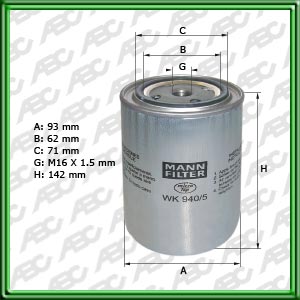 Filtro de COMBUSTIBLE - AGRALE-DEUTZ - DEUTZ AG (ENGINES) - FIAT-ALLIS/GEOTECH/HITACHI - HYUNDAI - KOMATSU - EL DETALLE