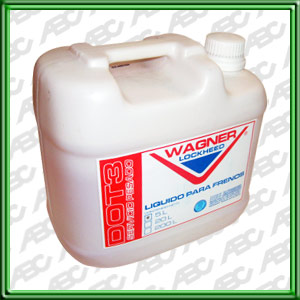 LIQUIDO DE FRENO DOT 3 - Contenido x envase: 5 Lts. - Unidad de embalaje: 3 envases x pack - SEGUN NORMA IRAM-AITA 6H2-6H3-SAE J 1703