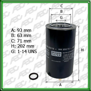 Filtro de COMBUSTIBLE - BOMAG - CASE CONSTRUCTION - CASE-IH (CNH GLOBAL) - CLARK EQUIPMENT - CUMMINS - FIAT-ALLIS/GEOTECH/HITACHI - HITACHI - JOHN DEERE