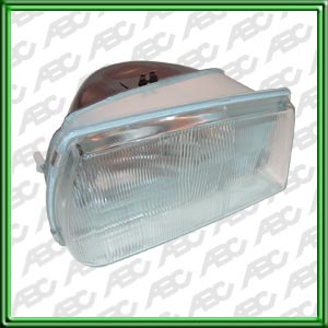 OPTICA LINEA AUTO PEUGEOT 504 SRX 92 -> DERECHO - Faro asimetrico halogeno con luz de posicion. Para lamparas H4. Caja x 4 unid.