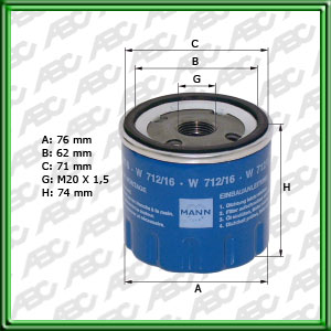 Filtro de ACEITE - ALFA ROMEO - FIAT