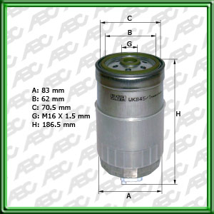 Filtro de COMBUSTIBLE - AUDI - VOLVO CARS - VW (VOLKSWAGEN)