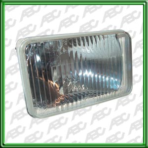 OPTICA LINEA AUTO UNIVERSAL 5 3/4 RECTANGULAR INTERIOR (GENERAL MOTORS PICK-UP C-10 83 ALTA)  - UNIDAD OPTICA ASIMETRICA (100 X 165 MM). ALTA Y BAJA. PARA LAMPARAS PT. CAJA X 12 UNID.