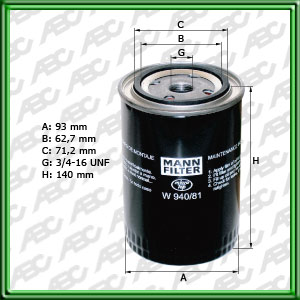 Filtro de ACEITE - TOYOTA INDUSTRIAL EQUIPMENT - WHITE - DAIHATSU - TOYOTA