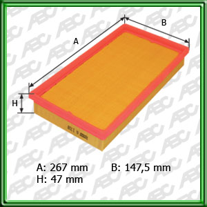 FILTRO DE AIRE FORD FOCUS ZETEC 1.8I 16V - ZETEC 2.0I 16V - ENDURA 1.8I 16V- EQUIVALENCIA: MANN: C 2776 - FRAM: CA-5929 - SIN PREFILTRO