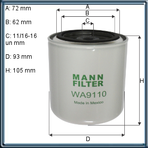 FILTRO DE ACEITE KOMATSU (UE1)