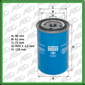 Filtro de ACEITE - TOWNMOTOR - CITROEN - PEUGEOT