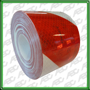 CINTA REFLECTIVA BLANCO Y ROJO ACEBRADA BARRICADE INCLINADA 45Âº TIPO DOT - 50MMX15.7MT RA 45360