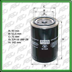 Filtro de ACEITE - CATERPILLAR - MASSEY-FERGUSON TRAKTOREN - NEW HOLLAND - CHEVROLET - FORD