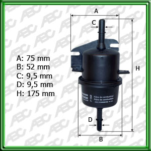 FILTRO DE COMBUSTIBLE FIAT PALIO EL. HL DIESEL. HL NAFTA. EXL FIRE. FIRE. WEEKEND. YOUNG FIRE. SMPI: SIENA EL. HL NAFTERO. ELX. DUNA 1.3 I - EQUIVALENCIA: MANN: WK 510 - FRAM: G-7729
