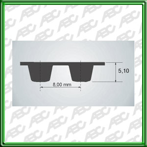 Correa Distribucion de (169) 169 dientes. (STP8M) con dientes de un paso de 8mm una base de 5.20mm una altura de 3.0mm .  (240) un ancho de 240 mm. (H) reforzada.