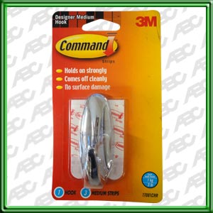 GANCHOS COMMAND AUTOHADESIVOS MEDIANO SIMIL METAL GANCHO + TIRAS 1KG (17081CHR) X4